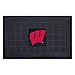 FANMATS 11391 Wisconsin Badgers Heavy Duty Vinyl Medallion Outdoor Door Mat - 19.5in. x 31in.