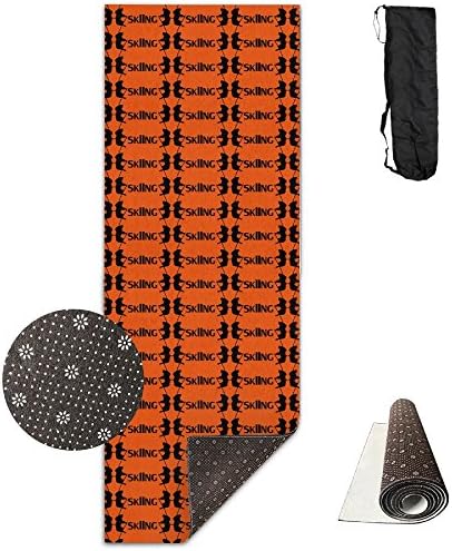 Non Slip SKI APRES SKI SNOW MOUNTAINS FREESKI TELEMARK Snow Pattern Yoga Mat Great For Exercise Pilates Gymnastics With Carrying Strap