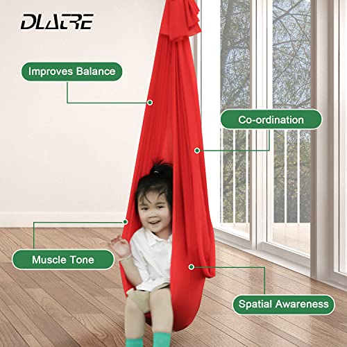 Therapy Swing for Kids Lycra Swing Sensory Hammock Swing Cuddle Swing Special Needs Hanging Kit Included Outdoor Indoor Cocoon Swing for Kids Children Adults Hammock with Autism ADHD ADD SPD Aspergers