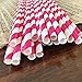 Paper Straws - Hot Pink White - Striped - 100 Pack - Outside the Box Papers Brand