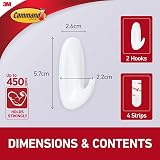 Command Small Designer Hooks White Pack of 2 Hooks and 4 Strips view 3