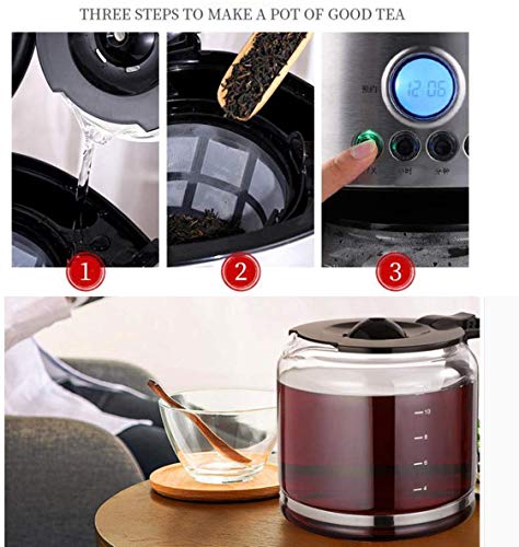 BJYG Kaffeemaschine, Filter, Kaffeemaschine, 1,2 l, mit Timer für 24 Stunden mit LCD-Display, Filterkaffeemaschine… – Bild 6