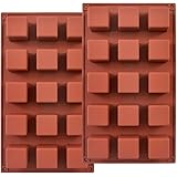 ionEgg 15 Cavities 1.4 inch Square Silicone Mold, Cube Mold for Making Chocolate Candy, Cake, Ice Cube Tray, Truffles Praline