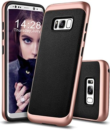 Samsung Galaxy S8 Case, GeekZone Dual Layer Shock Absorbing Slim Fit Armor Case Heavy Duty Tough Cover Flexible Soft TPU Cover Hard PC Frame Hybrid Fit Protective Case for Samsung Galaxy S8-Rosegold
