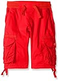 Southpole Big Boys' Boys Jogger Shorts with Cargo Pockets In Basic Solid Colors, Red, Large