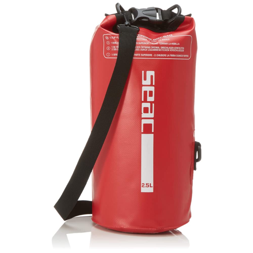 Seac Dry Bag for Diving, Fishing, Boating and Outdoor Activities, 2,5 lt, red
