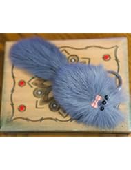Toy: BUY 2 GET 1 FREE! Big Soft & Fluffy Grey 20cm Designer Real Quality Fur Keyring For Bag, Mobile, Car, Charm, Cute Animal, Unique Gift, Cute, Chain, Fox, Ferret, Monster Celebrity, Big, over sized - Furry Friends