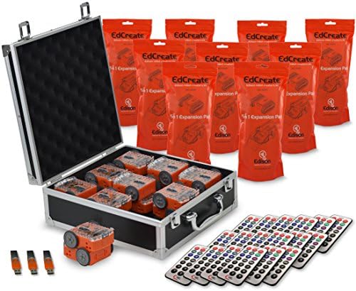 Contempo Views Edison Robot V2 Programmable Educational Bot STEM Coding Kit. Package Includes EdCreate, IR Remote, Carrying Case, USB with Software, Resources & Lesson Plans.
