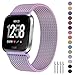 Fitlink Metal Bands Compatible for Fitbit Versa/Versa Lite Edition/Versa 2 Smart Watch for Women and Men,Small and Large, Multi-Color (Rainbow,Large)