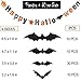 Halloween 3D Bat Party Wall Decals Stickers Decor with Banner Kit, COOLWAS Swirl Ceiling Hanging Bats 60 Pcs, Happy Halloween Fabric Flags Bunting Banners Party Supplies