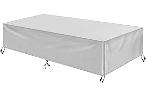 Ziewee Patio Furniture Covers 80" L x 80" W x 34" H Waterproof Outdoor Table Cover 600D Rectangular Sofa Cover Weatherproof Furniture Covering for Deck Lawn and Backyard 200x200x85cm