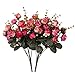 Houda Artificial Silk Fake Flowers Rose Floral Decor Bouquet,Pack of 2 (Rose Coffee)
