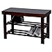 SONGMICS Entryway Wooden Shoe Bench 2-Tier Shoe Rack Organizer Brown ULWB66Z