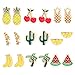 9 Pairs Mix and Match Color Cute Opal Animals Cat Rose Daisy Square White Pearl Circle Oval Jewelry Stud Earrings Set