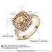 Yoursfs Halo Ring Rose Gold Plated Women Fashion Jewelry Yellow Stone Cocktail Vintage Amber Crystal Ring Size 7 Gift