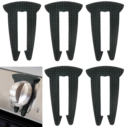Lwuzkdo 5-Pack Gas Stove Knob Locks for Toddler Safety, Durable Design Knob Safety Covers, Child Proof Oven Knob Locks, Prevent Accidental Touch(Black)