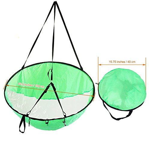 RENHAIGY Tandem Clear Kayak Wind Sail Kit Downwind Paddle Popup Board Inflatable Foldable Canoe Boats Accessories 42 Inches Durable Surfing Easy Setup Deploys Quickly Compact Portable
