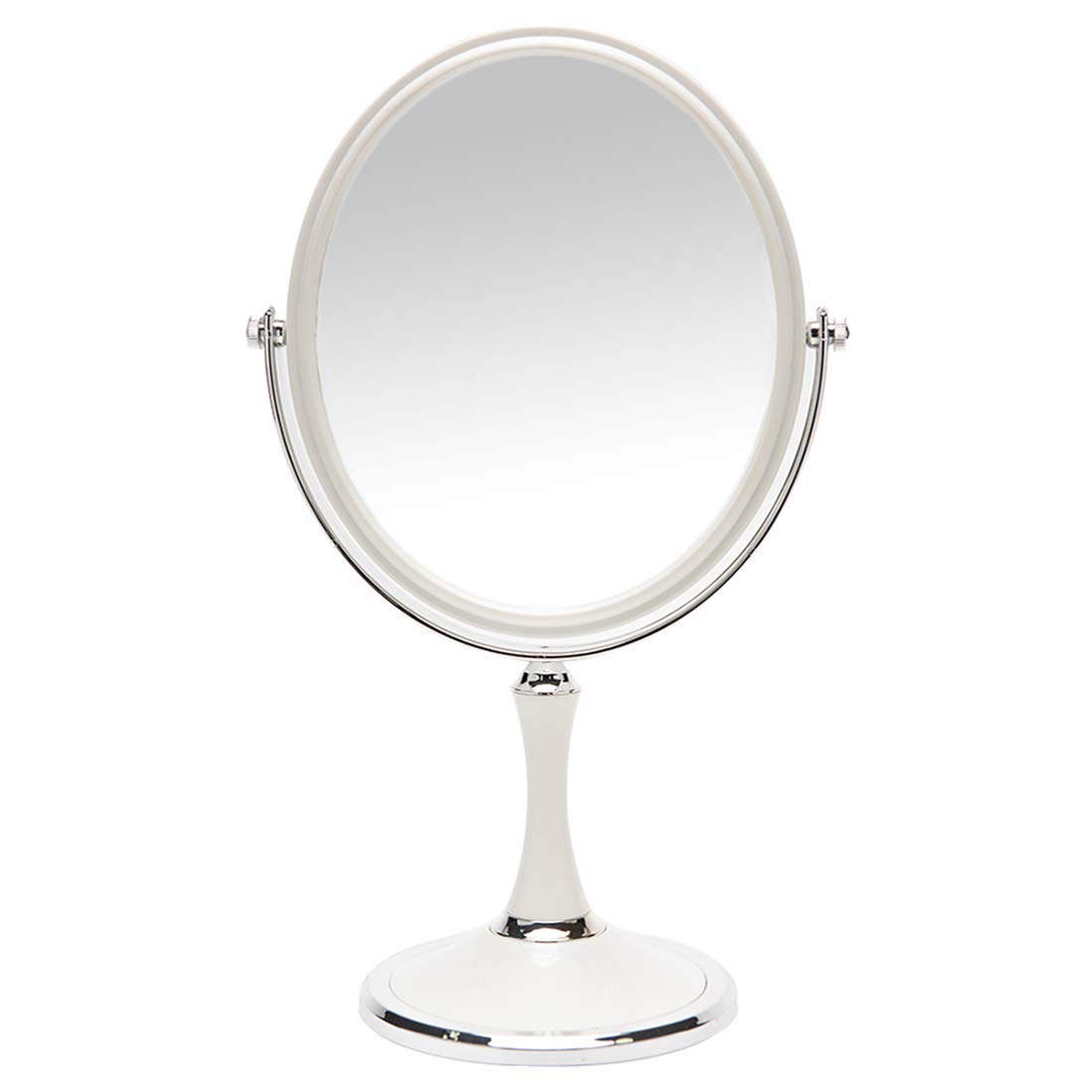 YEAKE Magnifying Makeup Vanity Mirror, 8-inch ABS Plastic Double Sided Swivel Vanity Mirror Retro Make Up Mirror with 3X Magnification Stand for Tabletop Desk Gifts(Oval