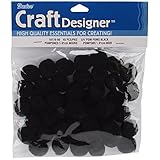 Darice 100-Piece Acrylic Pom Pom, 1/2-Inch, Black (2 PACK, Black)