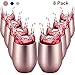 Maxdot 8 Pack Wine Tumbler Cup with Lids 12 OZ Double Wall Vacuum Stemless Insulated Wine Glasses, Durable Insulated Coffee Mug for Wine, Cocktail, Champagne, Beer, Water (Bright Rose Gold)