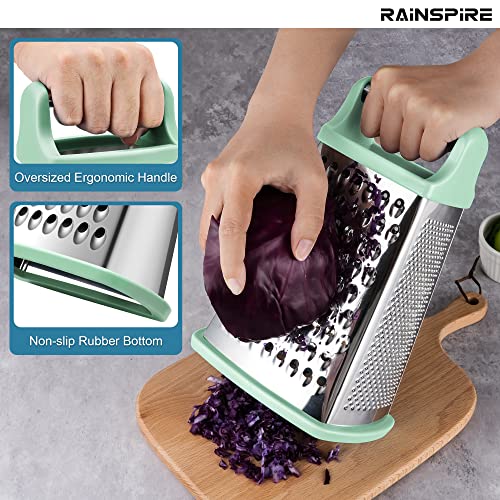 Rainspire Professional Box Grater, Cheese Grater Box for Kitchen