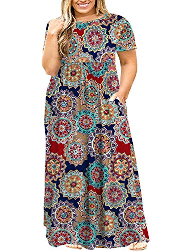 Plus Size Maxi Dresses - POSESHE Women's Plus Size Tunic Swing