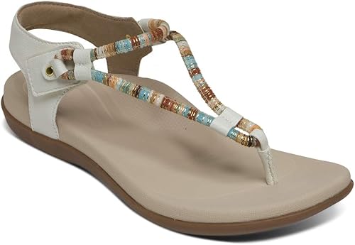 aetrex white sandals