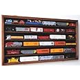 HO Scale Model Train Display Case Cabinet Wall Rack w/98% UV Protection- Lockable -Walnut