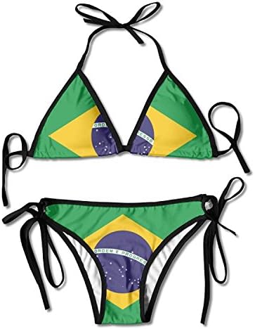 chenwenyanouzhou Brazil Flag Women's Sexy Adjustable Swimsuit Bikini Set