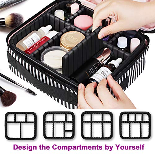 CREATIVE DESIGN Large Makeup Bag, 3 Layers Travel Makeup Organizer Cosmetic Bag Portable Train Cosmetic Case for Make up Accessories Digital Accessories 5 CREATIVE DESIGN Large Makeup Bag, 3 Layers Travel Makeup Organizer Cosmetic Bag Portable Train Cosmetic Case for Make up Accessories Digital Accessories