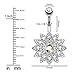 BodyJ4You Belly Button Ring Flower Paved Clear Aurora CZ Crystal 14G Navel Banana Steel Curved Bar