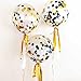FindFun 18 Inch Confetti Balloon Kit with Metallic Confetti in Black & Gold for Halloween Decoration(Pack of 6)