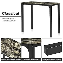 VECELO Bar Table Stools, 3 Pieces Rectangular