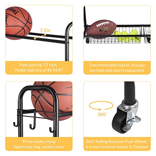 EXTCCT Basketball Rack, Outdoor Rolling Basketball Shooting Training Stand,Sports Equipment