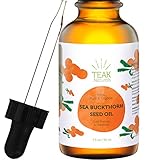 SEA BUCKTHORN SEED OIL by Teak Naturals, 100% Pure Cold Pressed & Unrefined for Added UV Protection, Anti-aging & Acne Relief 1 oz