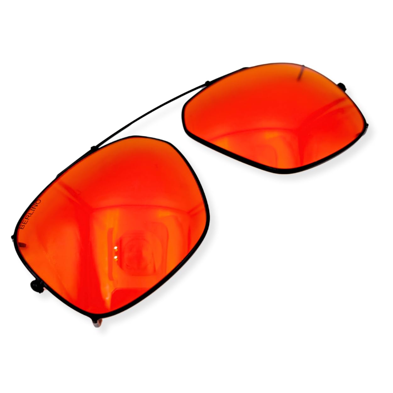 Myrò - Additional Clip for Berlin Frame with Orange Coloured Lenses High Performance Made in Italy, Black