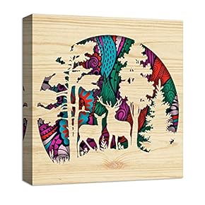 Canvas Wall Art Abstract Beautiful Colorful Animals Painting Artwork for Home Prints Framed - 12x12 inches