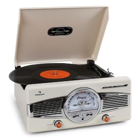 auna MG TT C Tocadiscos retro  RPM lector de vinilos con