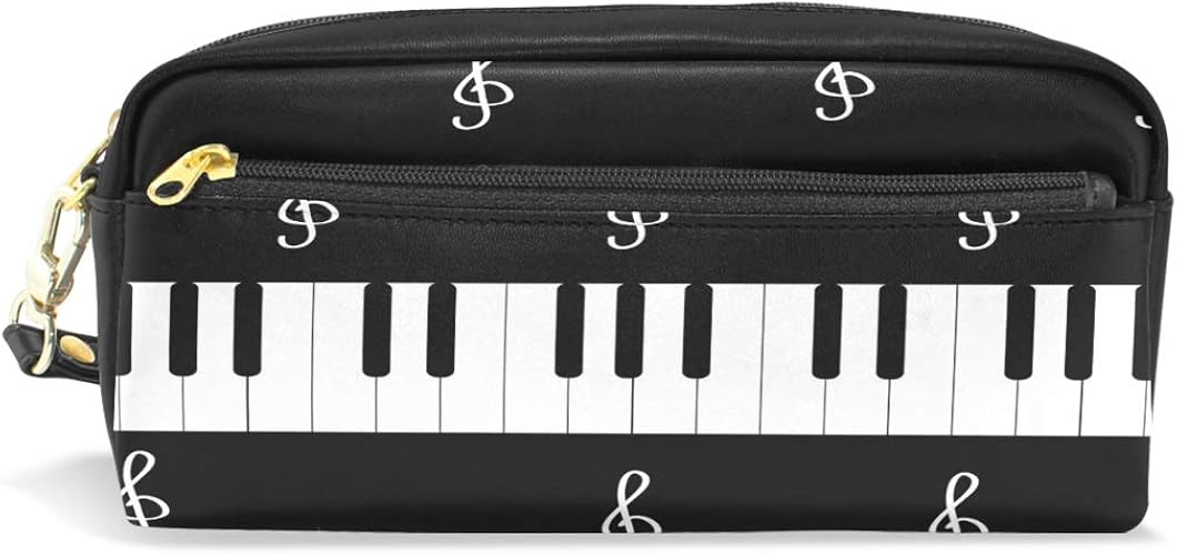 Amazon Co Jp Anmumi ペンケース 学生 ポーチ 化粧ポーチ 小物入れ ピアノ キー 音楽 音符 ブラック 黒 筆箱 レディース メンズ 子供 おしゃれ かわいい 大容量 Puレザー 革 収納バッグ 軽量 通勤 通学 シューズ バッグ