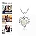 Lam Sence Sterling Silver 7mm Heart Shape White Created Opal Pendant Necklace