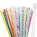 32 PCS Reusable Straws, BPA Free, 9 Inch Colorful Hard Plastic Drinking Straws for Yeti, Mason Jar Tumbler, RTIC, Starbucks, Family or Party Use with 2 Set Cleaning Brush