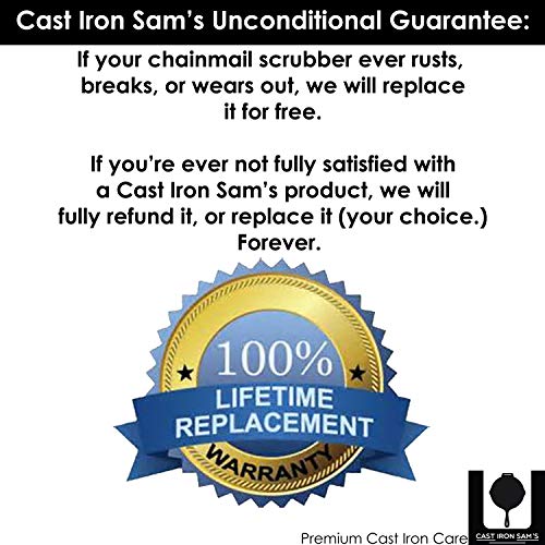 Extra Large (XXXL) Cast Iron Chainmail Scrubber For Cleaning Your Cast Iron Pan, Skillet, Griddle, Dutch Oven, Wok. Safe on Seasoning. Massive 8x8 Stainless Steel. - Thumbnail 6
