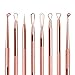 Blackhead Remover Kit,Rose Gold Stainless Steel Gilding Comedone Extractor Tool,Anti-microbial Double-side,Treatment for Blemish, Whitehead Popping,4 PCS