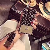 iPhoneX iPhone6/6S/7/8 Plus - US Fast Deliver Guarantee FBA - Luxury PU Leather Mirror Eye Trunk Style Case Cover for Apple iPhone6/6S iPhone7/8 (Black x Gold Monogram, iPhone7/8 Plus)