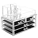 Intriom Acrylic Makeup and Cosmetic Storage Organizer 2 Piece 4 Drawers