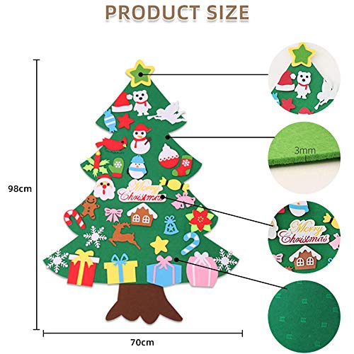 Marysay Felt Christmas Tree Set Ornaments Xmas Decorations Wall Hanging Kids Craft Kits Gifts Party Favors Supplies