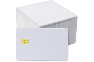 Gialer 100 Pack ISO PVC Card with SLE4442 Chip Blank Smart Intelligent Card Contact IC Card Safe White Key Card for Access Control No Printing