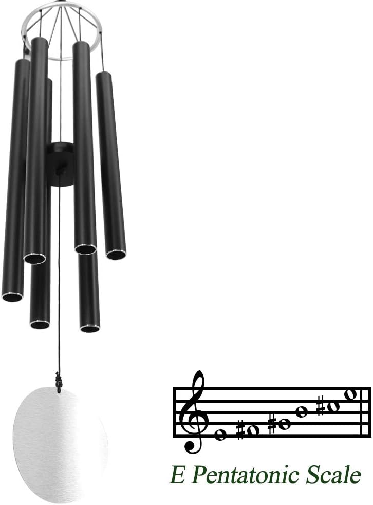 ASTARIN Wind Chimes Outdoor Large Deep Tone, 36Inch Large Wind Chimes for Outside Tuned Relaxing Soothing Low Bass, Memorial Wind Chimes Sympathy for Mom Dad, Black(A Free Card) : Garden & Outdoor