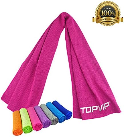 Instant Cooling Towels for Sports Camping Hiking Traveler Gym Athletes Yoga Pilates Golf Fishing Workout Baby Dogs care Fitness&More Quick Dry Soft Big Towels by TOPVIP (Rose red)
