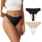 Culibit Camel Proof Underwear for Women Seamless Thongs with Camel Concealer Toe No Show Yoga Bikini Workout Panties